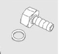 給湯器 部材 ノーリツ　【ふろPE管継手φ10 （G1/2→φ10タケノコ） 2個入り 0702396】　PE管（樹脂管）対応部材