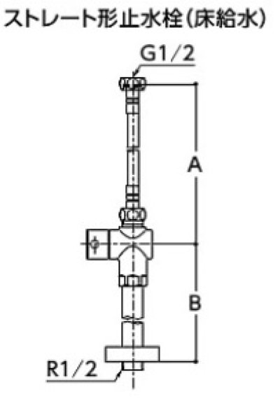 画像1: 水栓金具 TOTO　TLC4B10　洗面所 ストレート形止水栓 床給水 コンテンポラリタイプ [■]