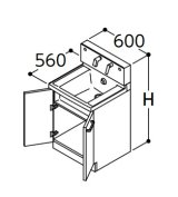 TOTO 洗面化粧台 【LDSWB060AAGEN1A】 サクア 2枚扉タイプ 間口600 洗面ボウル高さ750 扉カラーホワイト 受注生産品 [♪■§]