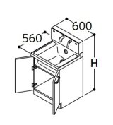 TOTO 洗面化粧台 【LDSWB060BAGEN1A】 サクア 2枚扉タイプ 間口600 洗面ボウル高さ800 扉カラーホワイト [♪■]