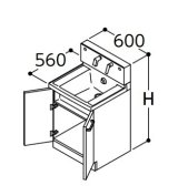 TOTO 洗面化粧台 【LDSWB060AAGJN1A】 サクア 2枚扉タイプ きれい除菌水 間口600 洗面ボウル高さ750 扉カラーホワイト 受注生産品 [♪■§]