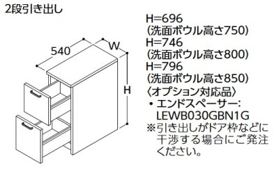 画像1: TOTO フロアキャビネット 【LBWB025AKG1 F/H/L/Y】 サクア 2段引き出し 間口250 実寸法：260mm 洗面ボウル高さ750 受注生産品 [♪■§]