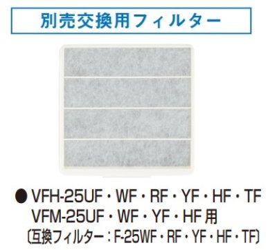 画像1: 【在庫あり】換気扇部材 東芝　F-25UF　交換用フィルター（3枚入） [☆]