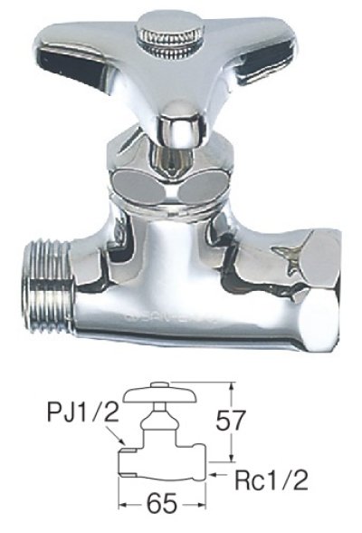 画像1: 水栓金具 三栄水栓　JV21A-2A-13　化粧バルブ2型 ストレート形止水栓