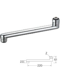 水栓金具 三栄水栓　PA1110-60X2-16　角吐水口 水栓パイプ 下向き