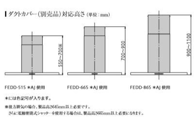 画像2: 富士工業/FUJIOH 【FEDD-665 TBKAJ】 ダクトカバー テクスチャーブラック 換気扇 レンジフード アリアフィーナ 別売品 ※受注生産品 [♪§]