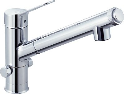 画像1: 水栓金具 INAX/LIXIL　JF-AJ461SYXB（JW）　分岐水栓(ハンドシャワー付) シングルレバー混合水栓(分岐口付) カートリッジ付 分岐止水栓なし  [□]