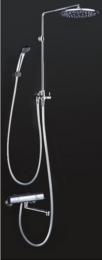 画像1: KVK　KF3130　オーバーヘッドシャワー付サーモ 170mmパイプ付 吐水口付タイプ 丸ヘッド仕様