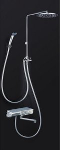 KVK　KF3180　オーバーヘッドシャワー付ラクダスサーモ 170mmパイプ付 丸ヘッド仕様
