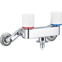 INAX/LIXIL　SF-WL63KQAN　緊急止水弁付2ハンドル混合水栓 露出タイプ 屋内専用 逆止弁付 寒冷地用 [★]