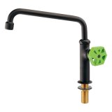 水栓金具 カクダイ　700-799-DG　泡沫立形自在水栓 マットブラック/ライムグリーン