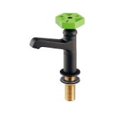 水栓金具 カクダイ　700-023-DG　立水栓 マットブラック/ライムグリーン