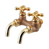 水栓金具 カクダイ　705-016-CU　双口ホーム水栓 レトロ