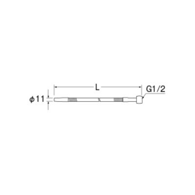 画像2: 水栓金具 三栄水栓　A281-77X5-13　厨房用ベンリー直パイプ L=500