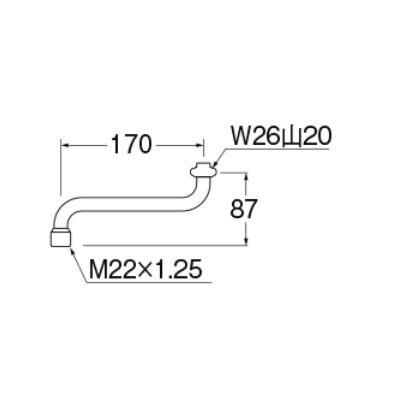 画像2: 水栓金具 三栄水栓　PA10S-60X-16　シャワー自在パイプ