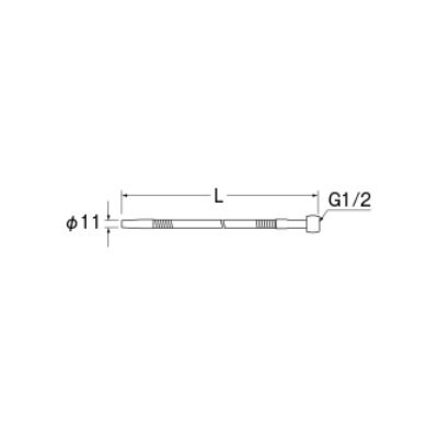 画像2: 水栓金具 三栄水栓　A281-77X8-13　厨房用ベンリー直パイプ L=850