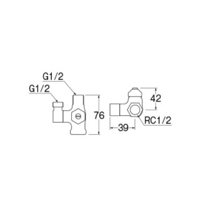 画像2: 水栓金具 三栄水栓　B4131DN-L1-13　D式分岐バルブ(共用形)