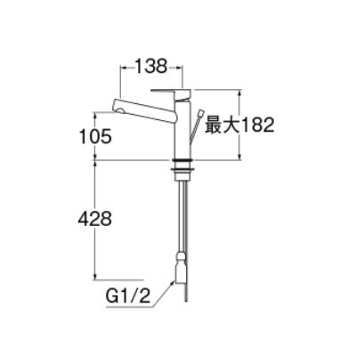 画像2: 水栓金具 三栄水栓　K4750PV-MDP-13　シングルワンホール洗面混合栓 洗面所用 マットブラック