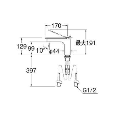 画像2: 水栓金具 三栄水栓　K4732NJV-D7-13　シングルワンホール洗面混合栓 洗面所用 ネロ