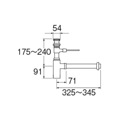 画像2: 洗面所 三栄水栓　H761F-X-MD7-32　ボトルトラップ本体 洗面所用 マットネロ 受注生産品 [§]