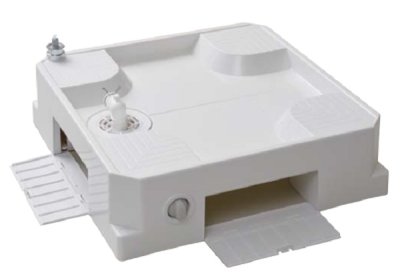 画像1: シナネン　USBS-6464SNW　洗濯機防水パン ベストレイ 給水栓付64床上点検タイプ トラップタイプ:センター 透明ヨコ引きトラップ付 スノーホワイト [■♪]