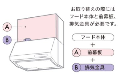 画像3: パロマ　VUS-605AD(F)　換気扇 台所 レンジフード本体 幅60cm シロッコファン排気 VUSタイプ フローラルアイボリー (タカラ製)