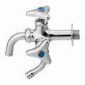 水栓金具 カクダイ　704-113-13　万能ホーム双口胴長水栓 [□]