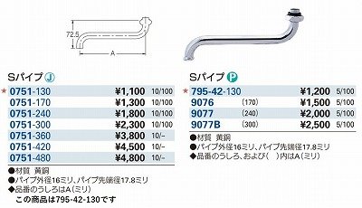 画像3: 水栓金具 カクダイ　795-42-130　水栓先端部品 Sパイプ 長130 ネオパック