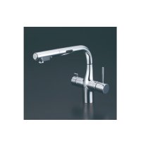 KVK　KM6131DSCECHS　ビルトイン浄水器用シングルシャワー付混合栓（センサー） 撥水 電池タイプ 浄水カートリッジセット付