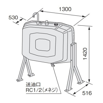 画像2: ノーリツ 【 OT-490S 0671200 】  石油給湯器 部材 オイルタンク [♪]