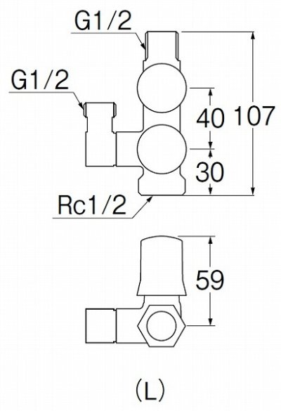 画像2: 水栓金具 三栄水栓　B3111A-L1-13　止水栓・バルブ スマートヘッダー 共用形