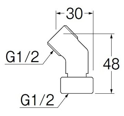 画像2: 水栓金具 三栄水栓　JT843-2-13　配管用品 片ナット付45°エルボ