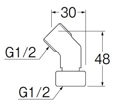 画像2: 水栓金具 三栄水栓　JT843-2-13　配管用品 片ナット付45°エルボ 2個入