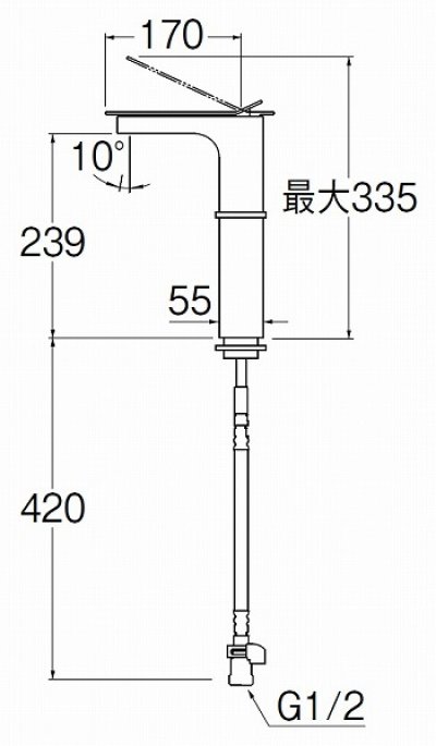 画像2: 水栓金具 三栄水栓　K4731NJV-2T-SJP1-13　ワンホールシングルレバー式 シングルワンホール混合栓 洗面所用 琥珀