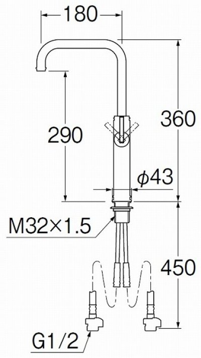 画像2: 水栓金具 三栄水栓　K4741NJV-2T-13　ワンホールシングルレバー式 シングルワンホール混合栓 洗面所用