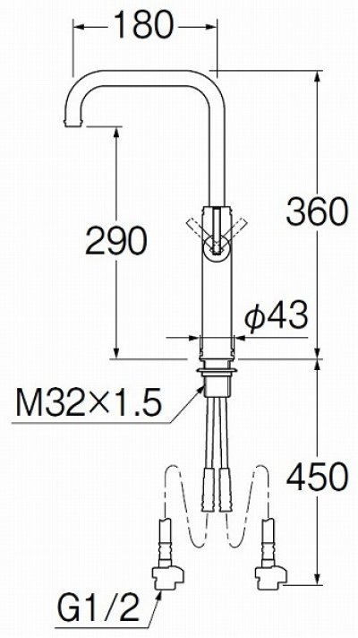 画像2: 水栓金具 三栄水栓　K4741NJV-2T-MDP-13　ワンホールシングルレバー式 シングルワンホール混合栓 洗面所用 マットブラック