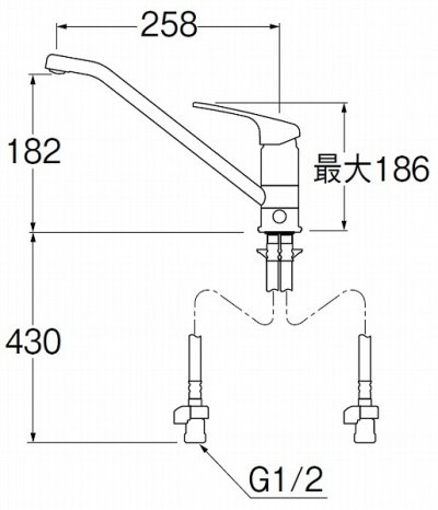 画像2: 水栓金具 三栄水栓　K87111EBTJV-13　ワンホールシングルレバー式 シングルワンホール分岐混合栓 キッチン用