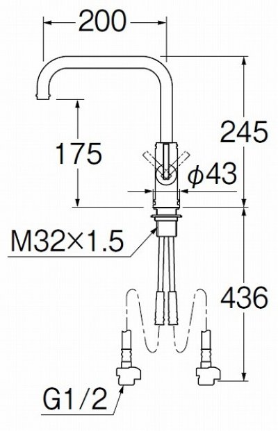 画像2: 水栓金具 三栄水栓　K87410JV-S-13　ワンホールシングルレバー式 シングルワンホール混合栓 キッチン用 クロム