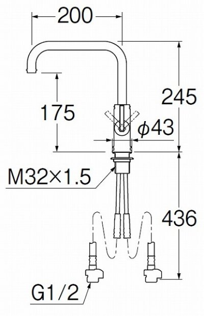 画像2: 水栓金具 三栄水栓　K87410JV-S-MDP-13　ワンホールシングルレバー式 シングルワンホール混合栓 キッチン用 マットブラック