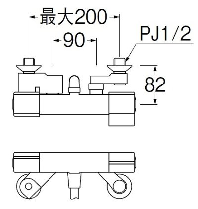 画像2: 水栓金具 三栄水栓　SK18C-S5-N　壁付サーモスタット式 サーモシャワー混合栓 バスルーム用