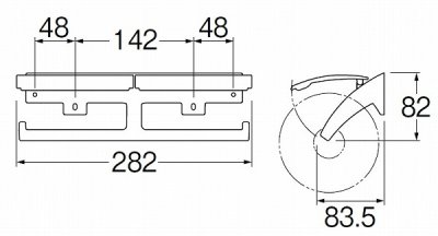 画像2: トイレ関連 三栄水栓　W3801-C　アクセサリー ダブルペーパーホルダー