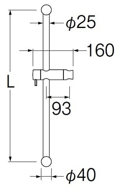 画像2: 浴室 三栄水栓　W5852NS-MDP-780　手すり スライドバー レバー式 マットブラック