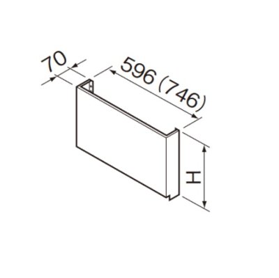 画像1: クリナップ　R3MH60H　梁対応用前幕板(鋼板製) 平型レンジフード用幕板 高さ50cm用(H300) 対応機種60HB [♪△]　