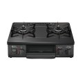 リンナイ 【KG35NPBKR 都市ガス用】 ガスコンロ グリル付ガステーブル 右強火力 水無し片面焼 幅56cm パールブラック♭