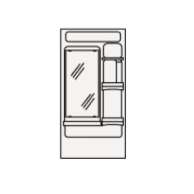 画像1: クリナップ　M-501CTSN　ミラーキャビネット(1面鏡・くもり止めヒーター無し) BTSシリーズ 間口50cm 奥行13cm 高さ102cm [♪△]