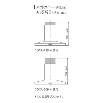 画像2: 富士工業/FUJIOH 【CDCA-129 BK】 ダクトカバー ブラック 換気扇 レンジフード アリアフィーナ 別売品 ※受注生産品 [♪∈§]