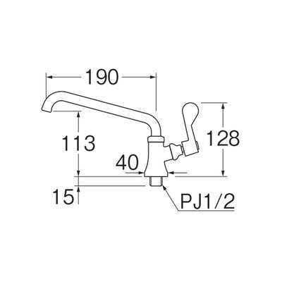 画像2: 水栓金具 三栄水栓　A5371-13　厨房用立形上向自在水栓［共用形］