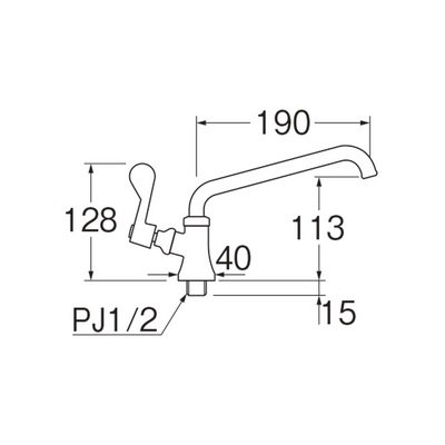 画像2: 水栓金具 三栄水栓　A5371L-13　厨房用立形上向自在水栓(左ハンドル)［共用形］