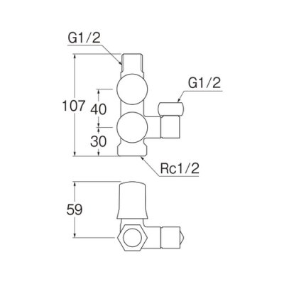 画像2: 水栓金具 三栄水栓　B3111A-R2-13　スマートヘッダー［共用形］