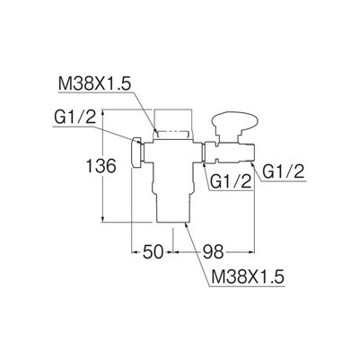 画像2: 【納期未定】水栓金具 部品 三栄水栓　B98-AU6　シングル混合栓用分岐アダプター